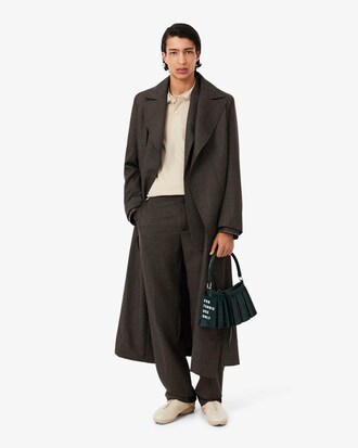 Trench-coat laine col cache-c&oelig;ur D&eacute;fil&eacute;
