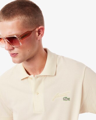 Polo in mini-piqué con ricamo classic fit