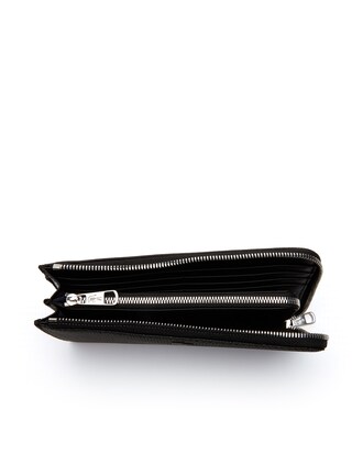 Portafoglio con zip Chantaco in pelle piqu&eacute; opaca con 12 scomparti per le carte da uomo