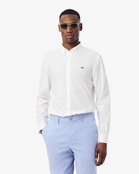 Camicia regular fit in popeline elasticizzato