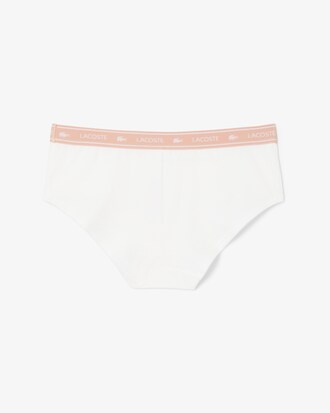 Pantaloni corti in cotone stretch con logo in vita