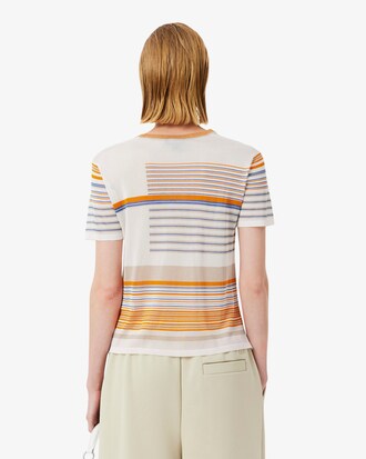 T-shirt in jersey di raso a righe Runway