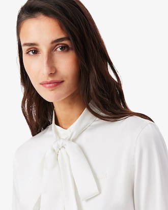 Camicia regular fit con collo annodato staccabile