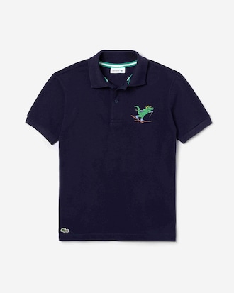 Set regalo da bambino con polo in cotone Lacoste con divertente coccodrillo e altre sorprese