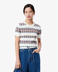 Maglione a maniche corte in maglia a coste