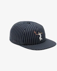 Cappellino in twill di cotone ricamato a righe