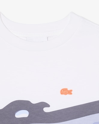T-shirt in di cotone con coccodrillo stampato