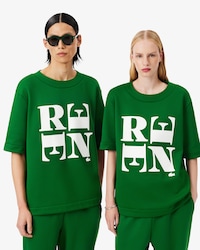 T-shirt grafica in raso Runway