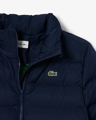 Piumino unisex con cappuccio in taffet&agrave; a rombi