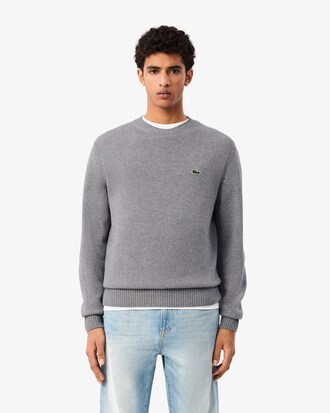 Maglione a girocollo in lana cardata