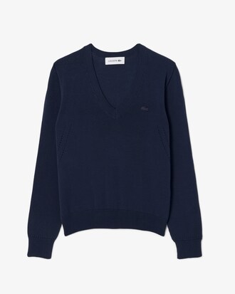 Maglione con scollo a V in maglia senza cuciture