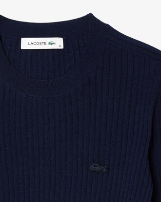 Maglione a costine 3D in lana merino