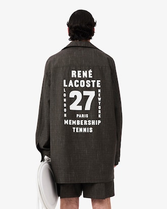 Overshirt in lana stampata Runway