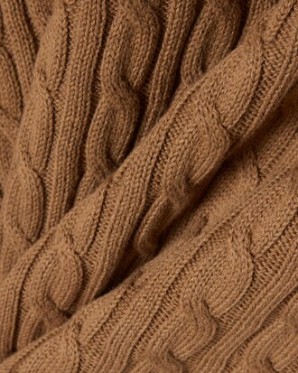 Polo classic fit in maglia a trecce di cotone