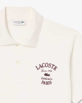 Polo classic fit ricamata in petit piqu&eacute;