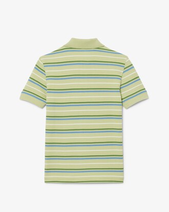 Polo in petit piqu&eacute; con righe a contrasto