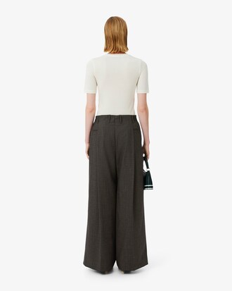 Pantaloni in lana sartoriali oversize Runway