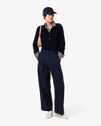 Pantaloni chino in gabardine elasticizzato wide fit