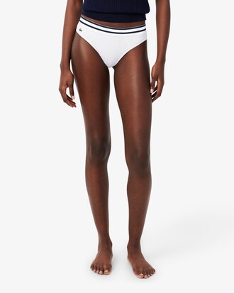 Tanga con vita rigata in cotone
