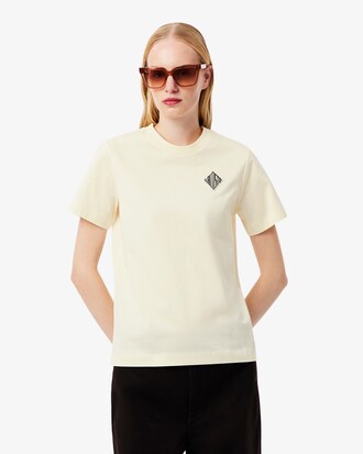 T-shirt in cotone con stemma Lacoste