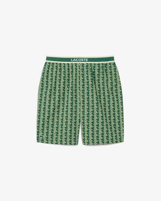 Shorts pigiama in popeline con monogramma stampato