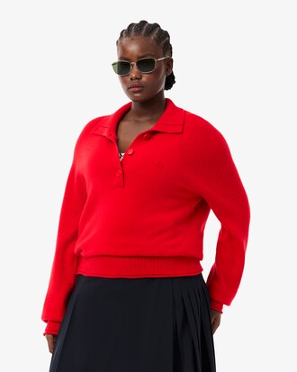Maglione a collo alto in lana cardata