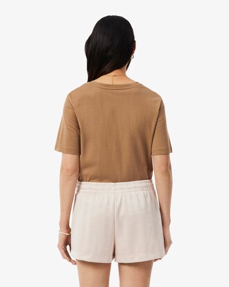 T-shirt con scollo a V in morbido cotone relaxed fit