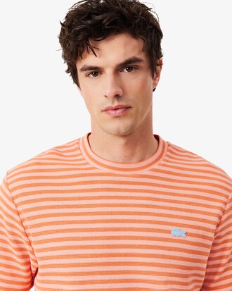 T-shirt in cotone testurizzato a righe