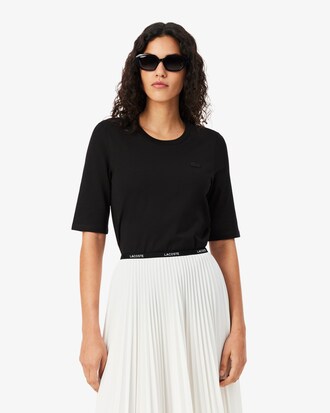 T-shirt in morbido cotone con maniche a tre quarti