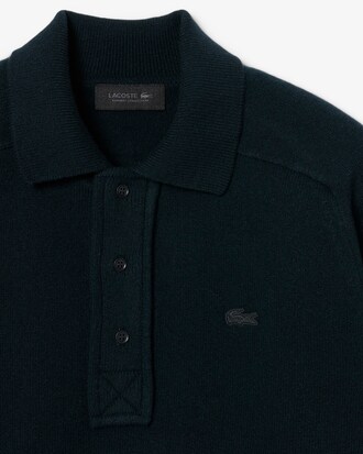 Maglione con collo a polo in feltro di lana Runway