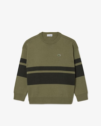 Maglione in cotone e lana a righe