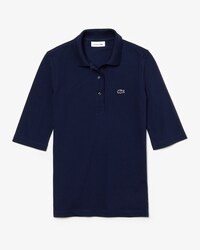 Polo classic fit Lacoste con maniche a tre quarti in petit piqu&eacute; tinta unita