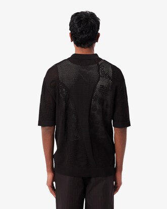 Camicia in maglia di pizzo con coccodrillo