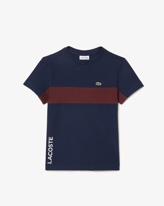 T-shirt in cotone con fascia a contrasto