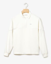 Polo da donna con motivo color block e cerniera relaxed fit Lacoste