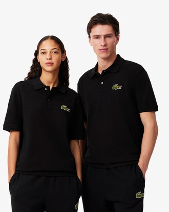 Polo loose fit in piqué con stemma L.12.12