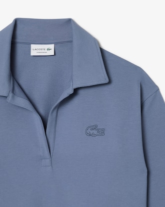 Felpa loungewear in tessuto felpato con colletto a polo