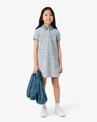 Abito polo in cotone stampato
