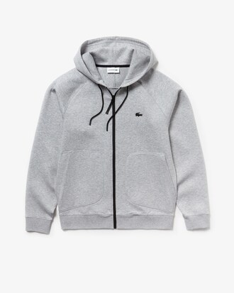 Felpa da uomo in pile tecnico con cerniera e impuntura Lacoste Motion