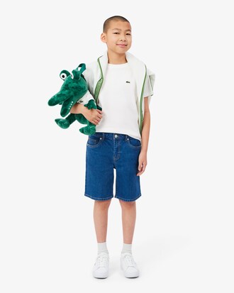 T-shirt in cotone con striscia con logo