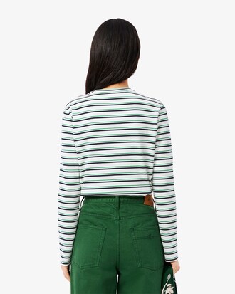 T-shirt in cotone a maniche lunghe a righe