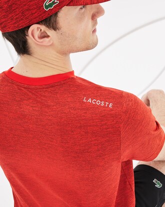 T-shirt da uomo in jersey tecnico con collo rotondo della collezione Lacoste SPORT Novak Djokovic