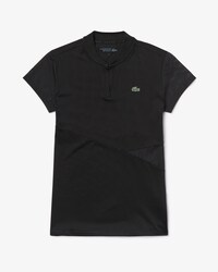 Polo da tennis da donna bi-materiale traspirante con dettaglio cut out e scollo a v Lacoste SPORT