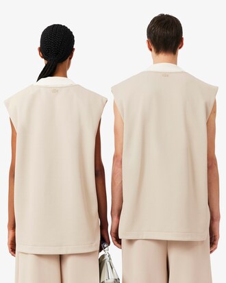 Felpa senza maniche con scollo a V in maglia di raso Runway