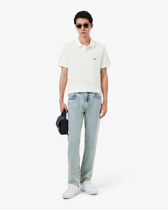 Polo con logo a righe regular fit