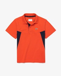 Polo da tennis da bambino in cotone ultra leggero con motivo color block Lacoste SPORT