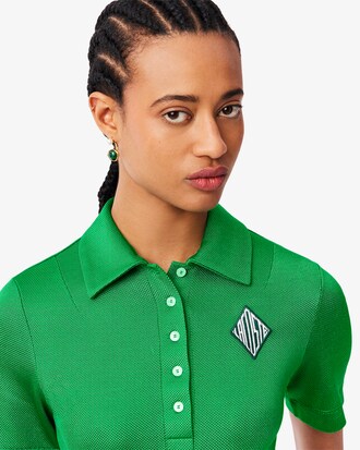 Polo slim fit in piqué di raso Runway
