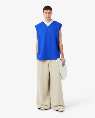 Felpa senza maniche con scollo a V in maglia di raso Runway