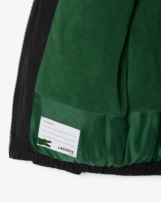 Giacca unisex imbottita con cappuccio e coccodrillo ricamato