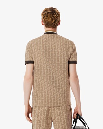 Polo dal taglio classico in jacquard con monogramma